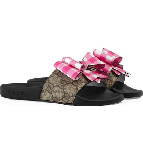 baby gucci bow|Gucci slides with bow.